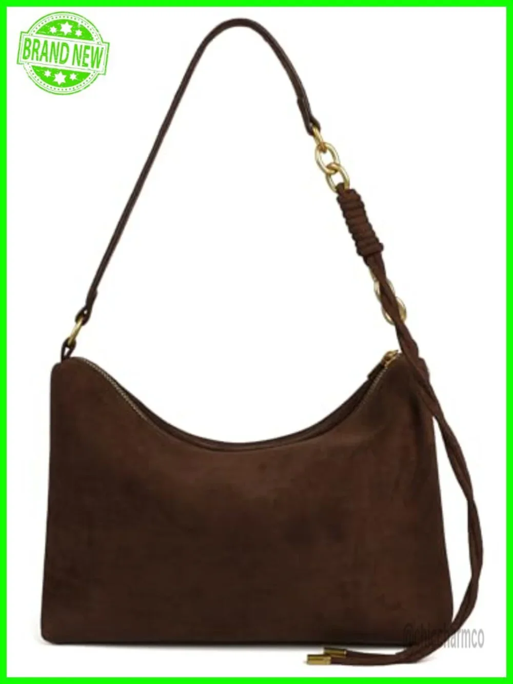 Faux Suede Hobo Bag with Adjustable Strap, Lightweight, Zipper Closure,